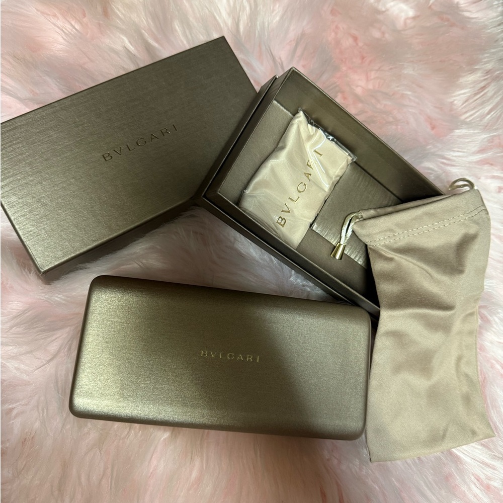 Bvlgari Sunglasses Case Set in Metallic Gold